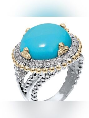 Vahan Ring Turquoise &Diamond  5 1/2